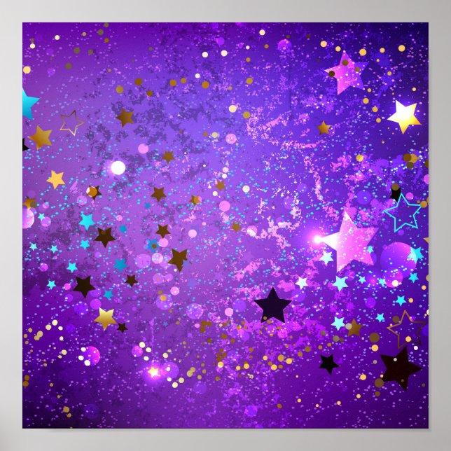 Purple foil background with Stars Poster (Framsidan)