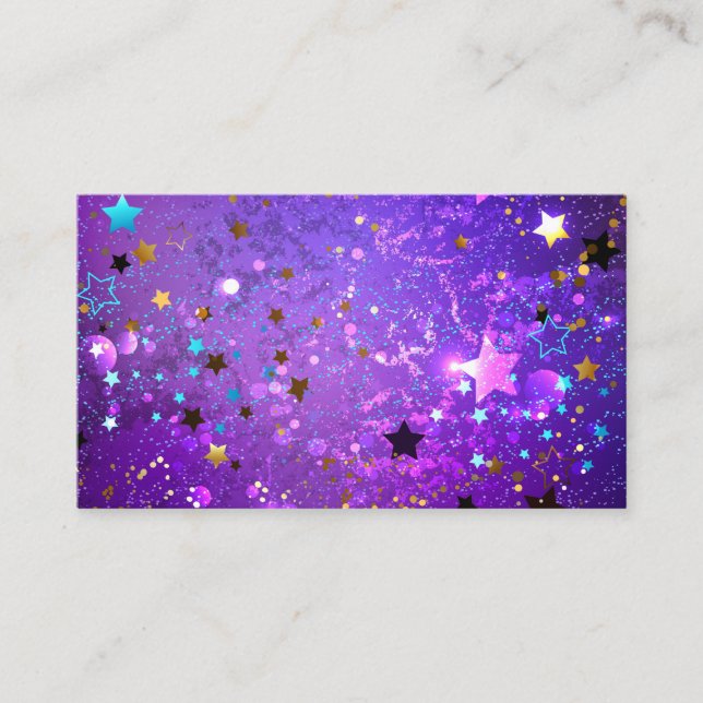 Purple foil background with Stars Rabattkort (Framsida)