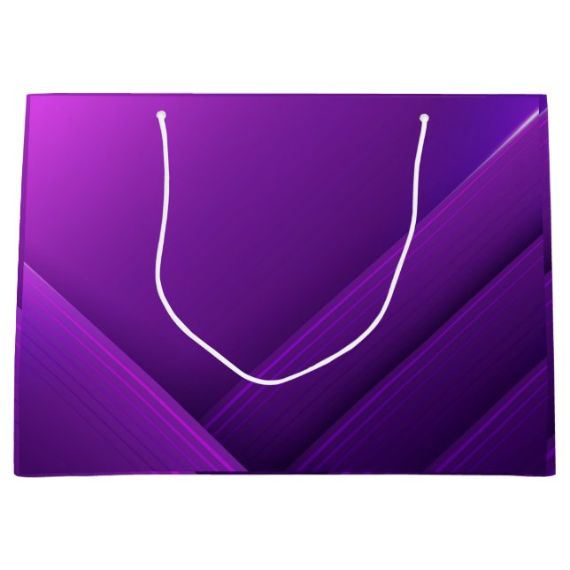 Purple gift bag with white handles and geometric  (Framsidan)