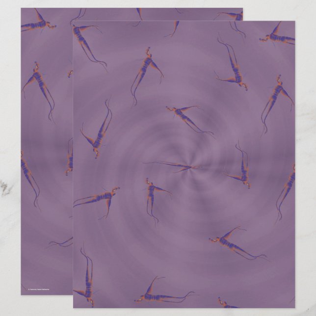 Purple Ginseng Man Scrapbook Paper 2-Sided Page (Fram/baksida)