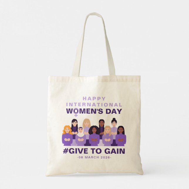 Purple Give To Gain International Women's Day 2026 Tygkasse (Baksida)