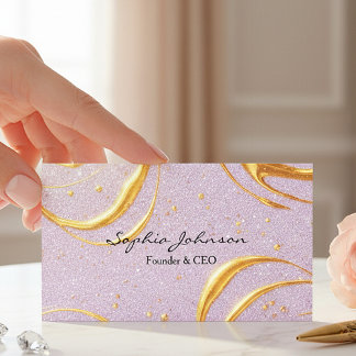 Purple Glitter Business Card Visitkort