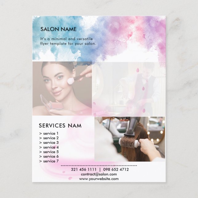 Purple Glitter Luxury Drip Salon Flygblad (Framsidan)