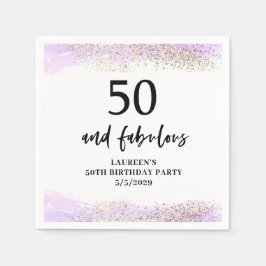 Purple Glitter Purple 50th Birthday Party  Pappersservett