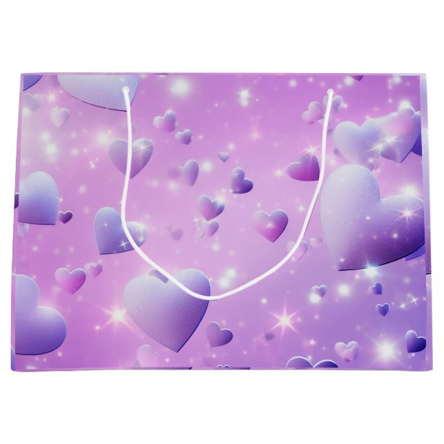 Purple Glow Heart Gift Bag (Framsidan)