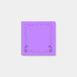 Purple Gnomes with Mushrooms Post-it Block