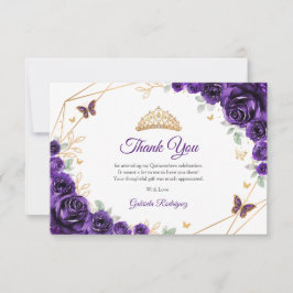 Purple Gold Floral Quinceanera Tack Kort