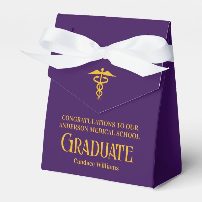 Purple Gold Medical School Graduation Party Presentaskar (Framsidan Sidan)