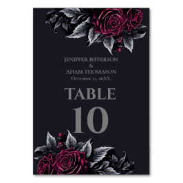 Purple Gothic Halloween Alternative Wedding Bordsnummer