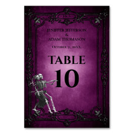 Purple Gothic Halloween Alternative Wedding Bordsnummer