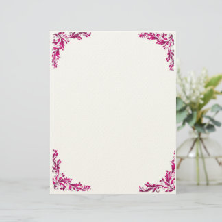 Purple Grace Floral Letter Pad Brevhuvud