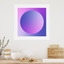 Purple Gradient Circle Vignette Abstract Design Poster