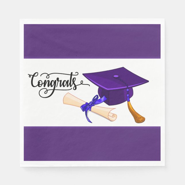 Purple Graduation Cap And Diploma  Pappersservett (Framsidan)