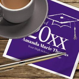Purple Graduation Cap Class of 20XX Name Pappersservett
