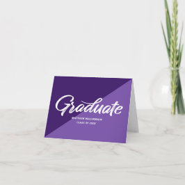 Purple Graduation Retro Bold Script Cap Icon Tack Kort