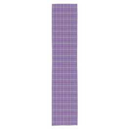 Purple Gray Plaid Tartan Table Runner