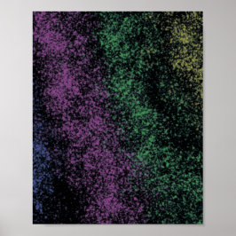 Purple-green cosmic gradient, dark shadows. poster