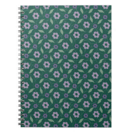 purple & green floral notebook anteckningsbok