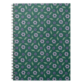 purple & green floral notebook anteckningsbok