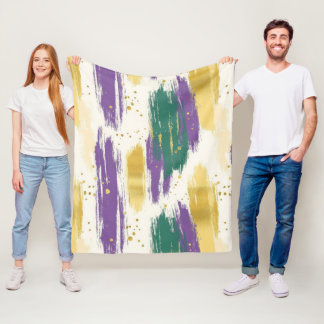 Purple Green Gold Carnival Mardi Gras Fleecefilt