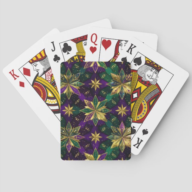 PURPLE GREEN GOLD MARDI GRAS PATTERNS CASINOKORT (Baksidan)