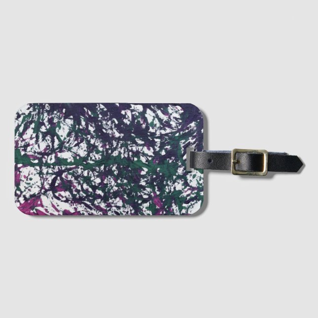 Purple, Green, Pink, Marble Artwork Bagagebricka (Framsida horisontal)