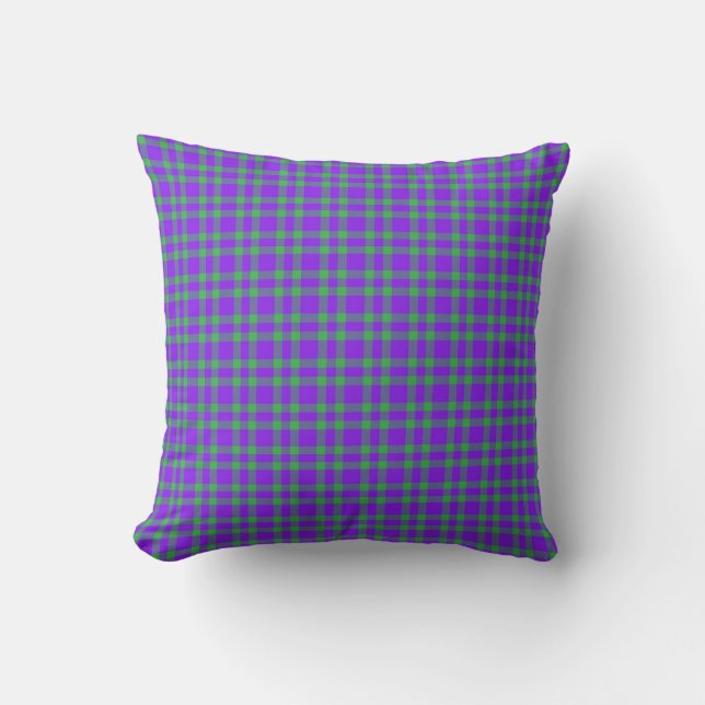Purple Green Plaid Pattern Kudde (Framsida)