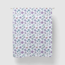 Purple Green Watercolor Wildflower