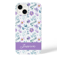 Purple Green Watercolor Wildflower Name