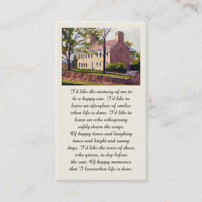 Purple Green Yellow Blue Sympathy Card Visitkort (Framsida)