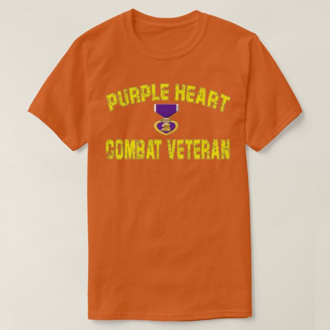 Purple Heart Combat Veteran  T Shirt (Design framsida)