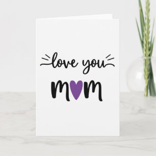 Purple Heart Mamma Kärlek Du Kort
