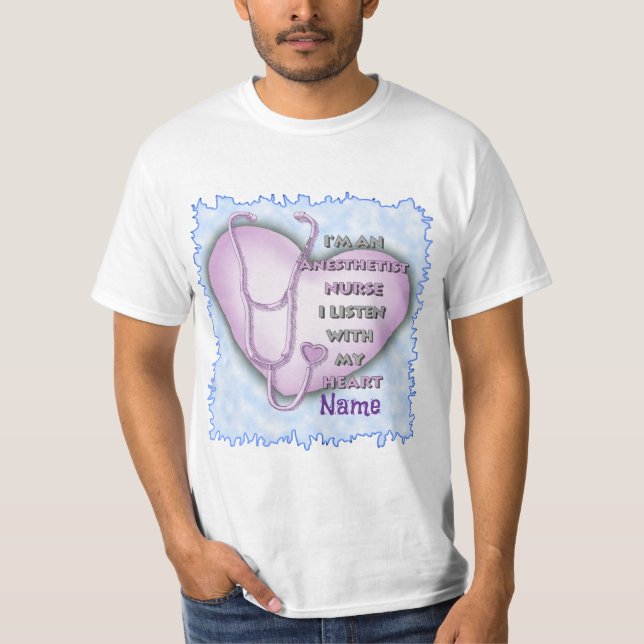 Purple Heart Nurse Anesthetist T Shirt (Framsida)
