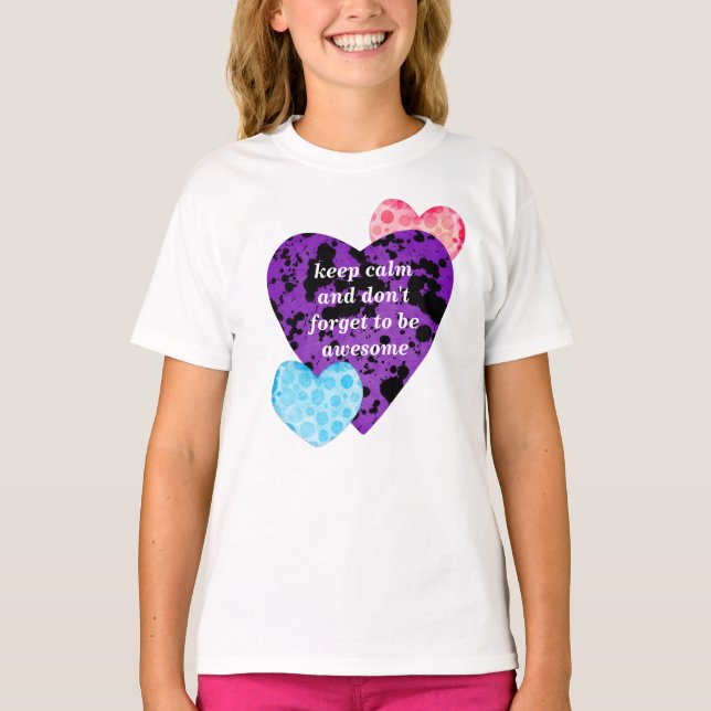 Purple heart vibrant red love t shirt (Framsida)
