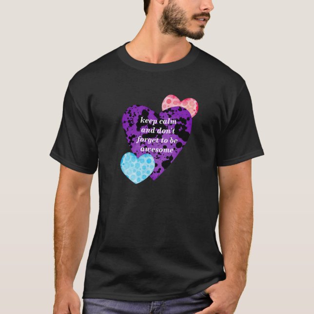 Purple heart vibrant red love t shirt (Framsida)