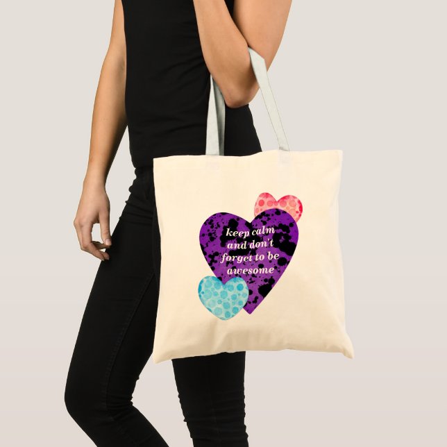 Purple heart vibrant red love tygkasse (Framsida (produkt))