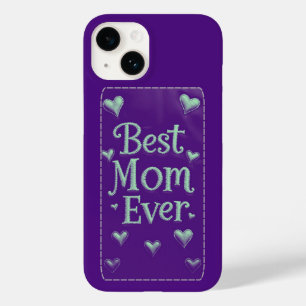 Purple Hearts Best Mom Ever iPhone-fodral