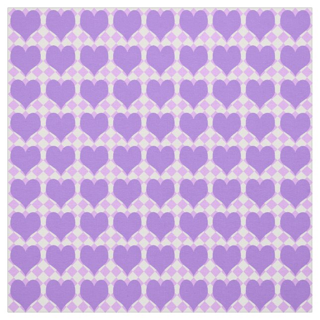Purple Hearts Pattern Tyg (Provkarta)
