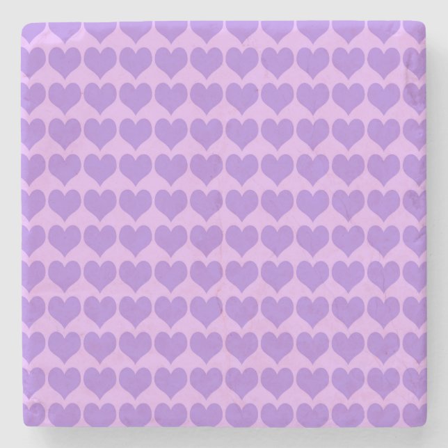 Purple Hearts Seamless Pattern Stenunderlägg (Framsidan)