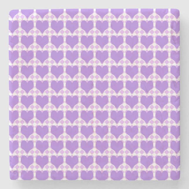 Purple Hearts Seamless Pattern Stenunderlägg (Framsidan)