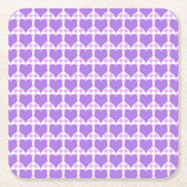 Purple Hearts Seamless Pattern Underlägg Papper Kvadrat