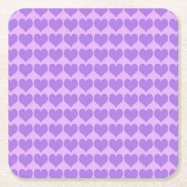 Purple Hearts Seamless Pattern Underlägg Papper Kvadrat