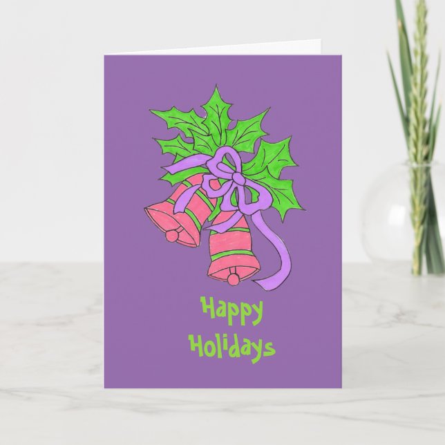 Purple Holiday Card Helgkort (Framsida)