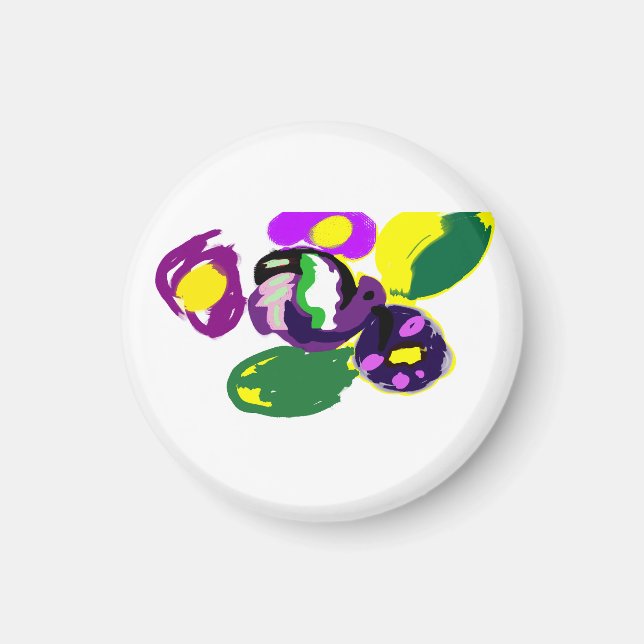 Purple hummingbird and flowers  magnet (Framsidan)