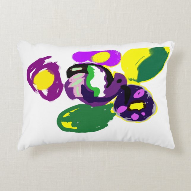 Purple hummingbird and flowers  prydnadskudde (Framsidan)