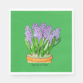 Purple Hyacinths a in Planter Pappersservett