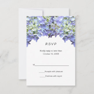 Purple Hydrangea Simple Wedding RSVP OSA Kort