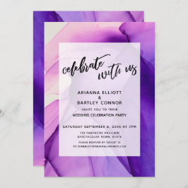 Purple Inks Fira med Oss Bröllopsfest Inbjudningar