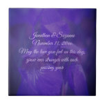 Purple Iris Flower Personalized Wedding  Kakelplatta<br><div class="desc">Soft and pretty purple wild blue flag iris flower personalized wedding gift ceramic tile or trivet. Replace your text in the template, or be sure to delete for no text. Click on Customize to change font size, style, and color, and to add text. This image is available on many products...</div>