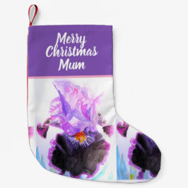 Purple Iris Irises Flowers Floral Flower Christmas Liten Julstrumpa